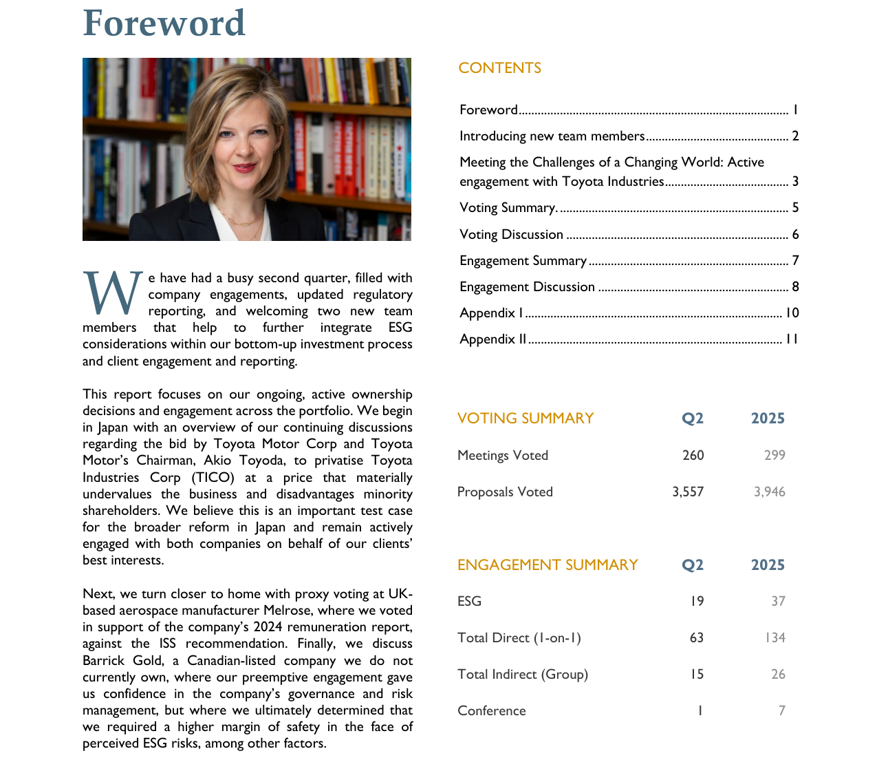 ENGAGEMENT SUMMARY