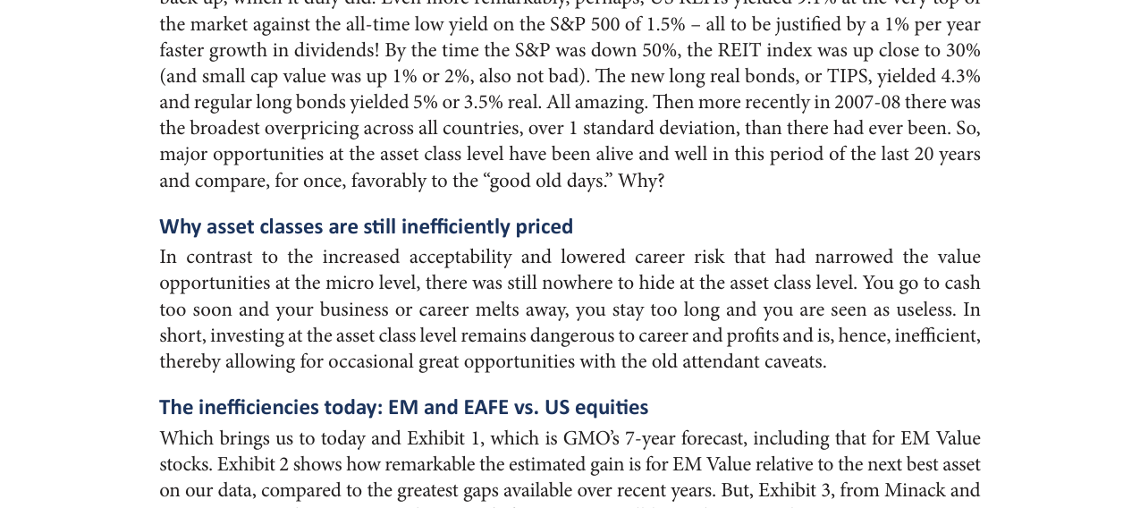 Exhibit 1: 7-Year Global Real Return Equity Forecasts